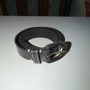 Gap Black Leather Belt with white stitching